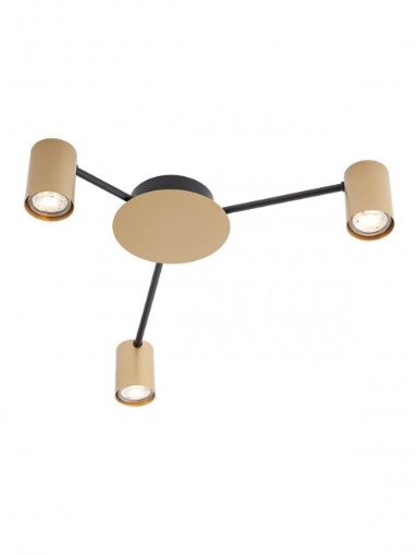 Immagine di Plafoniera Tre Faretti Oro Da Soffitto Cilindri Led GU10 Noa Smarter Lighting