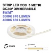 Immagine di Bobina Strip Led Cob 5 Metri Dimmerabile 8W/mt 320 LED/mt DC24V GST143 Gea Led