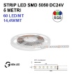 Immagine di Strip Led RGB 14,4W/m Bobina 5 Metri DC24V Per Interni GST062R Gea