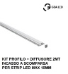 Immagine di Profilo Incasso A Scomparsa 2mt Per Strip Led max 10mm GSTP150 Gea Led