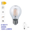 Immagine di Lampadina E27 Vetro Filamento Led 8W 4000k Luce Naturale 1055 Lumen 300°