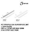 Immagine di Profilo Alluminio 2mt Plafone Con Diffusore Per Strip Led max 20mm GSTP101 GSTP103 Gea