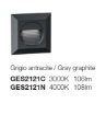 Immagine di Faretto Segnapassi Incasso A Parete Per Esterni Antracite Led 3w IP65 GES2121 Gea