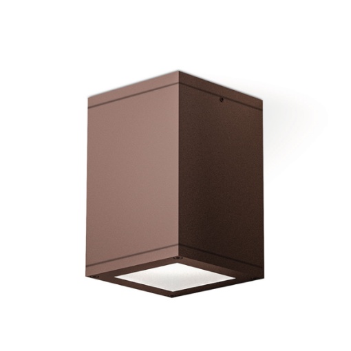 Immagine di Faretto Squadrato E27 Da Soffitto Marrone Ruggine Per Esterni IP65 GES1012 Gea Led