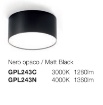 Immagine di Plafoniera Nera Rotonda Led 16w 3000k 4000k Cloe GPL243 Gea