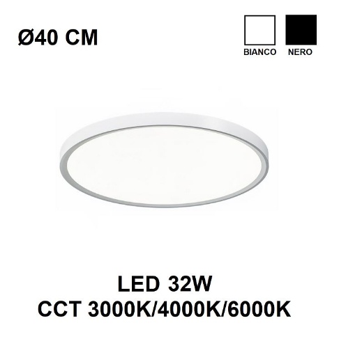 Immagine di Plafoniera Rotonda Ultrasottile Led 32w Con Funzione CCT GPL324 GPL325 Gea