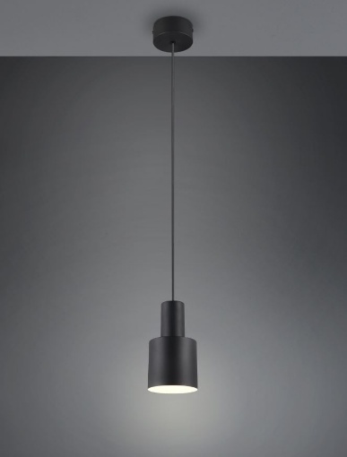 Immagine di Sospensione Da Penisola Pendente Bicchiere Metallo Nero Agudo Trio Lighting