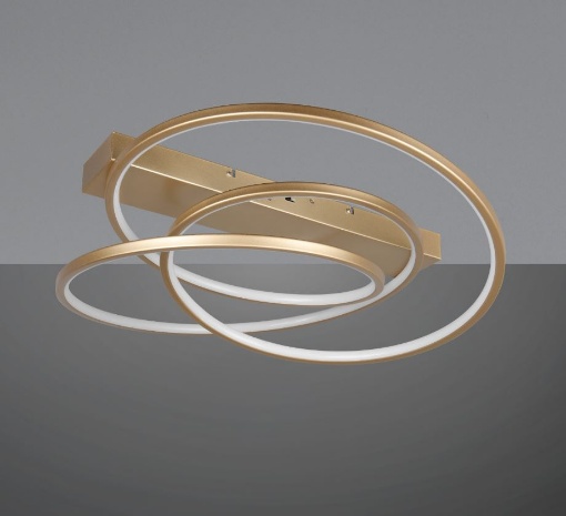 Immagine di Plafoniera Moderna Curva Oro Led 34W CCT Dimmerabile Con Interruttore Darvin Trio