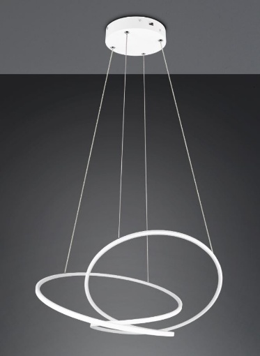 Immagine di Lampadario Design Bianco Per Soggiorno Moderno Led 59W CCT Dimmerabile Darvin Trio