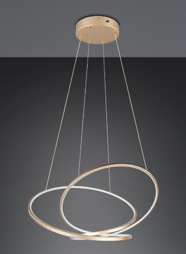 Immagine di Lampadario Led Design Oro Per Sala Pranzo 59w Con Funzione CCT Dimmerabile Darvin Trio