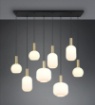 Immagine di Lampadario Contemporaneo 8 Luci Pendenti Vetro Per Soggiorno Diva Trio Lighting