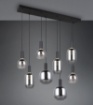 Immagine di Lampadario Contemporaneo 8 Luci Pendenti Vetro Per Soggiorno Diva Trio Lighting