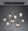 Immagine di Lampadario Contemporaneo 8 Luci Pendenti Vetro Per Soggiorno Diva Trio Lighting