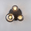 Immagine di Plafoniera Nero Ottone Con Bocce Vetro Tre Luci Per Salotto Moderno Diva Trio Lighting