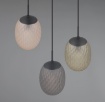 Immagine di Lampadario Tondo Nero Con Vetri Opachi Multicolor Luce Soffusa Per Salotto Facette Trio