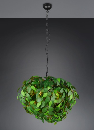 Immagine di Lampadario Foglie Verdi Cespuglio Decorativo 4 Luci Leavy Trio Lighting