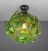 Immagine di Lampada Decorativa Da Tetto Cespuglio Verde Foglie Plastica Lavabili Leavy Trio