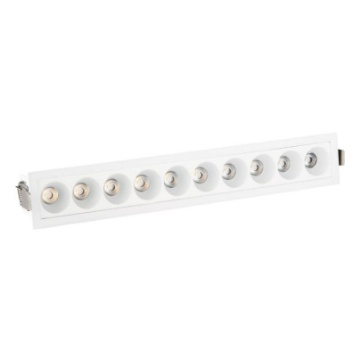 Immagine di Struttura Porta Faretti Bianchi Da Incasso Led 20w 3000k 4000k 10 Luci Isyluce Exacta