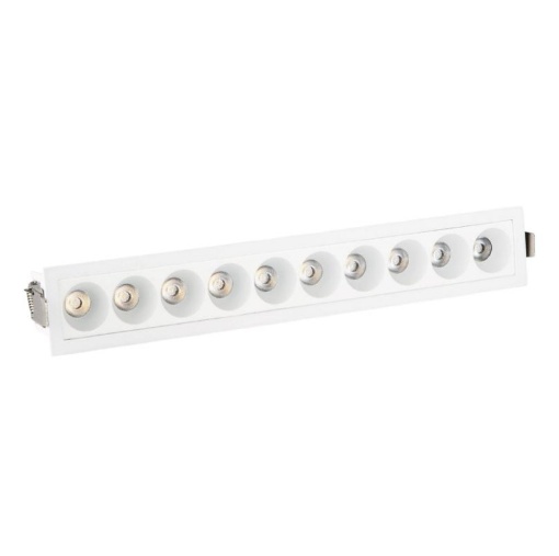 Immagine di Struttura Porta Faretti Bianchi Da Incasso Led 20w 3000k 4000k 10 Luci Isyluce Exacta