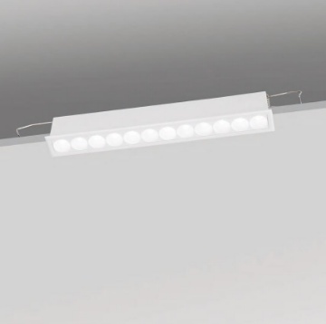 Immagine di Porta Faretti Led Lineare Da Incasso Bianco 12 Luci 3000k 4000k Exacta Isyluce