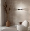 Immagine di Applique Moderna Design Nero Led 36w 3000k Luce Calda Sopra Sotto Drappo Isyluce