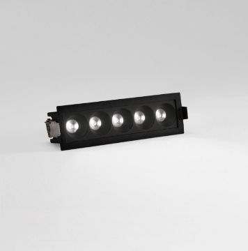 Immagine di Modulo Faretti Da Incasso Nero 5 Luci Led 10w 3000k 4000k Isyluce Exacta