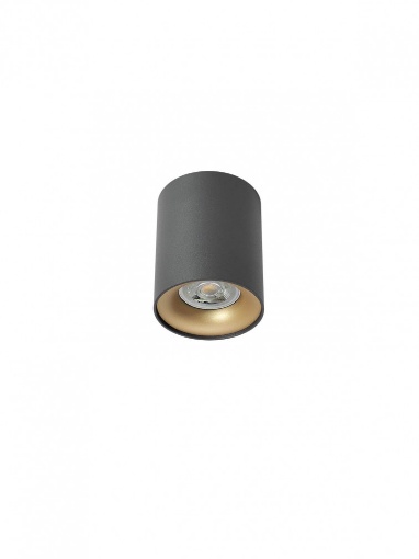 Immagine di Faretto Cilindrico Spot Fisso Nero Oro 80mm GU10 Led Koa Smarter