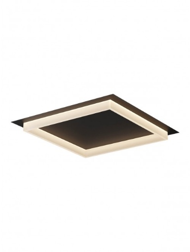 Immagine di Plafoniera Nera Quadrata Cornice Luminosa Led CCT 50w Perimetro 65cm Smarter